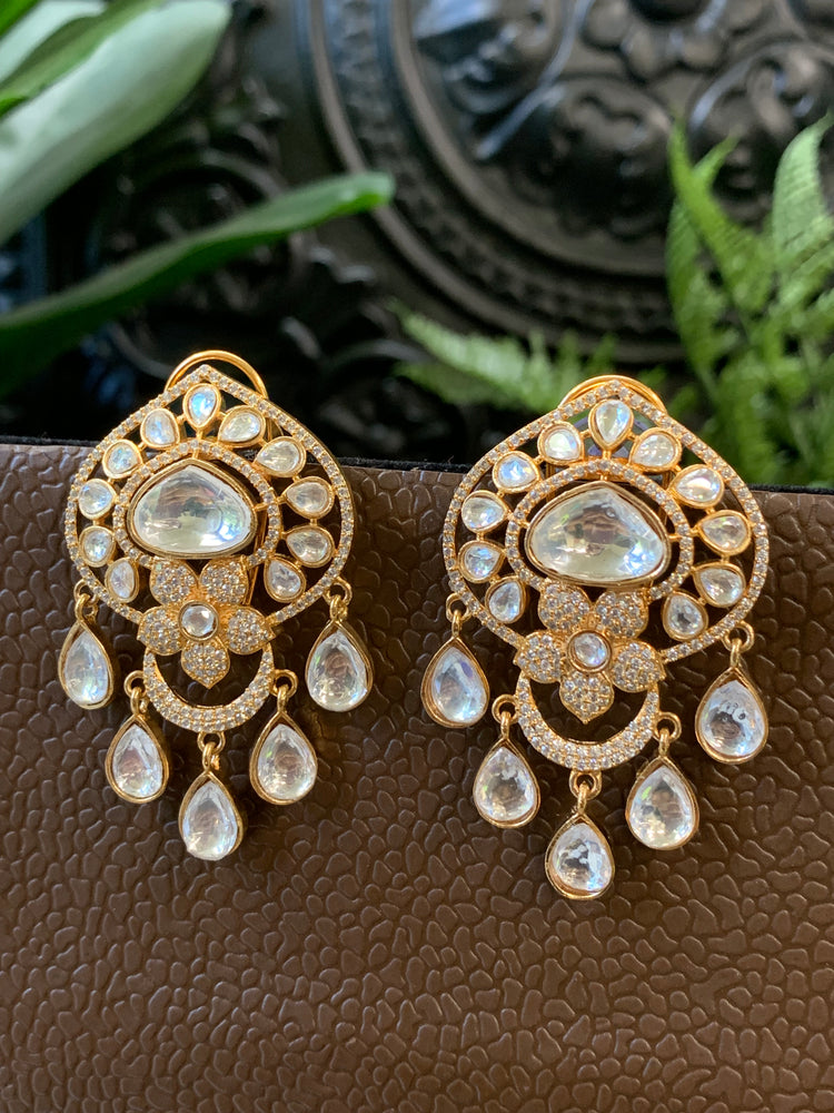 Mou moissanite Kundan stud earring