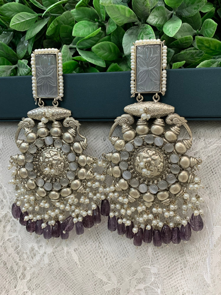 Silver replica oversize chandelier earring