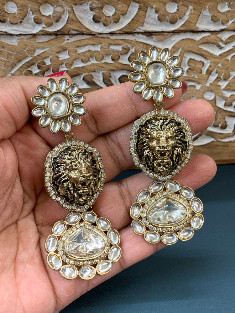 Sabyasachi inspired kundan earring black and gold