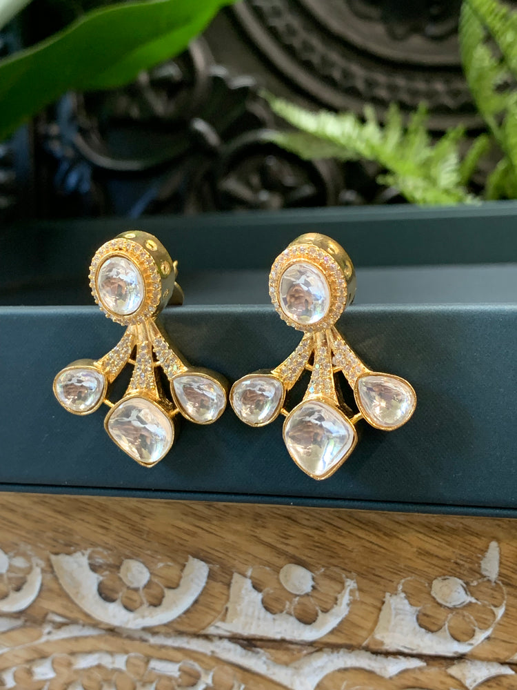 Mia moissanite Kundan stud earring