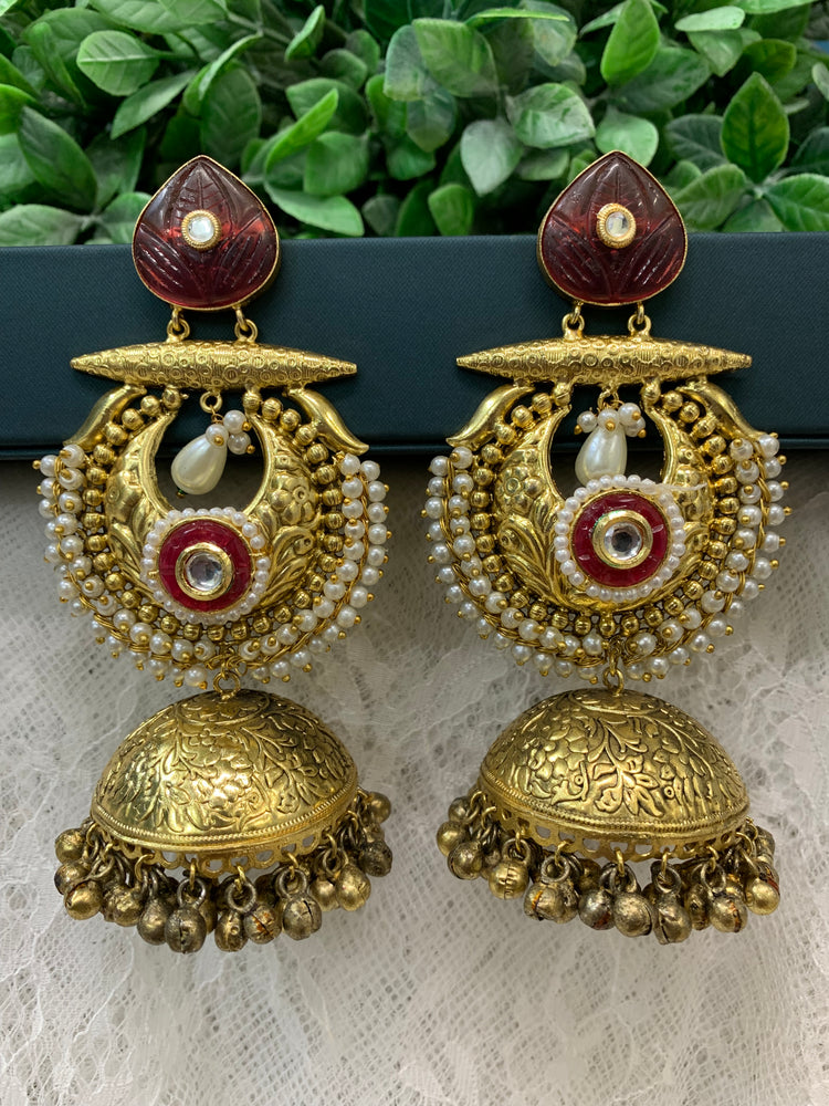 Gold plated jhumka earring