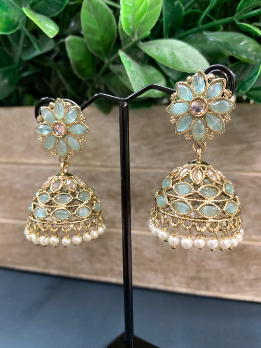 Kanika mini /chotu sa polki jhumki/ jhumka earring mint