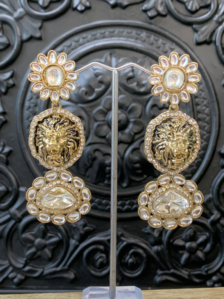 Sabyasachi inspired kundan earring black and gold