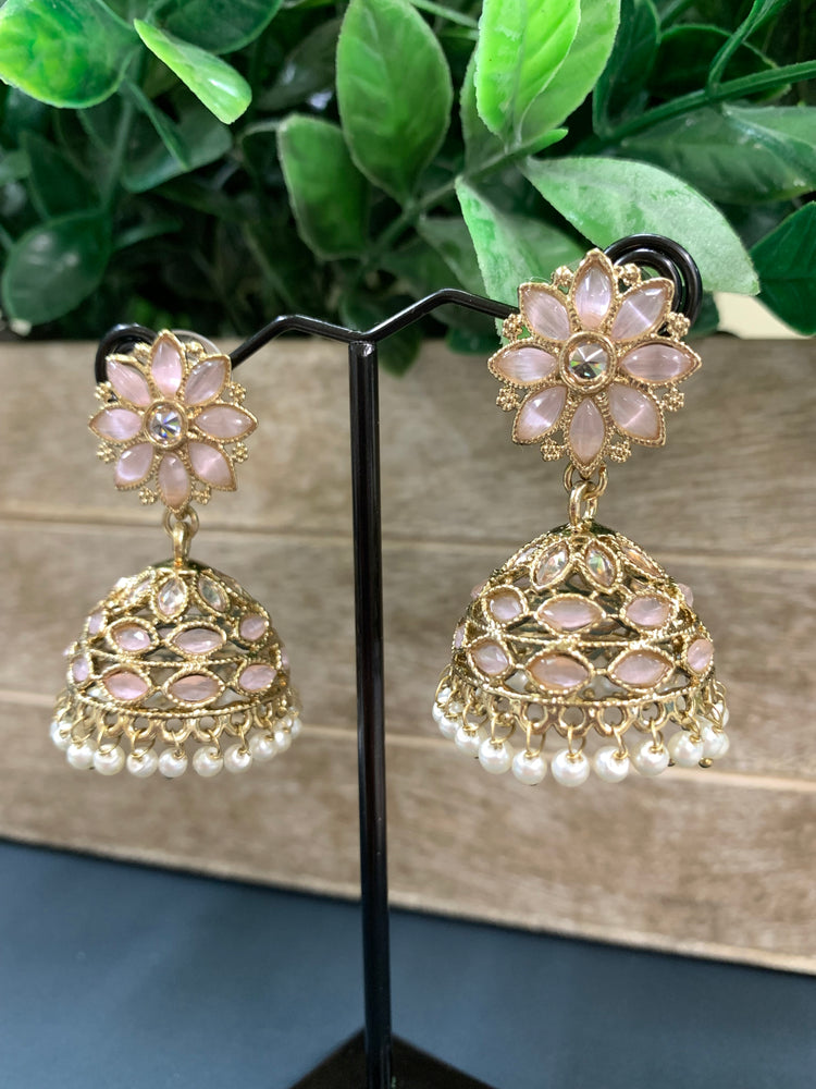 Kanika mini /chotu sa polki jhumki/ jhumka earring pink