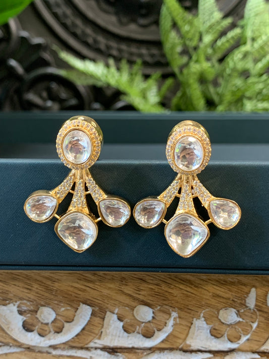 Mia moissanite Kundan stud earring