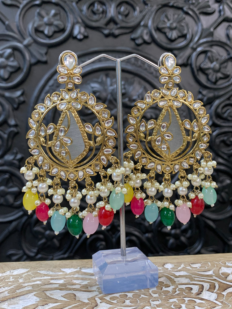 Amba kundan earring blush multi