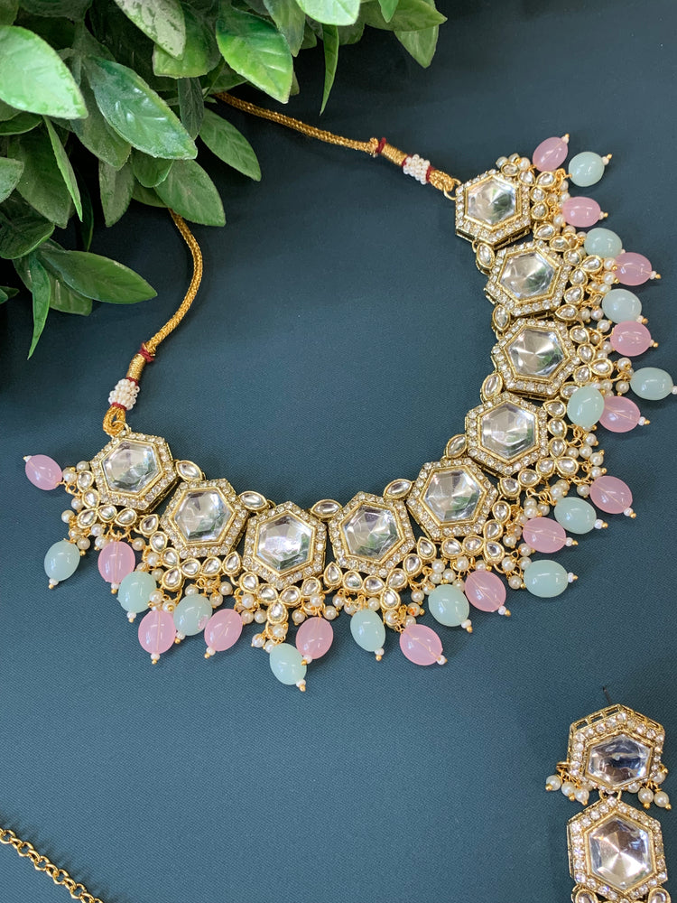 Anaya kundan choker / necklace pastel multi