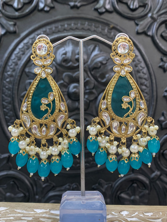 Salma kundan statement earring phirozi