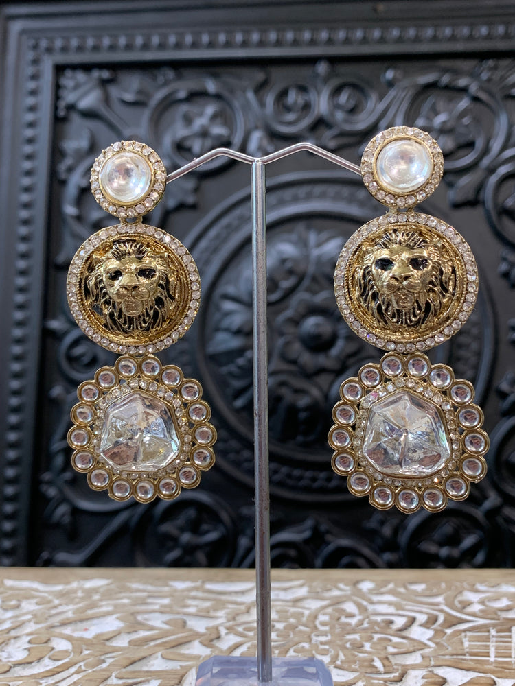 Sabyasachi inspired kundan earring black and gold