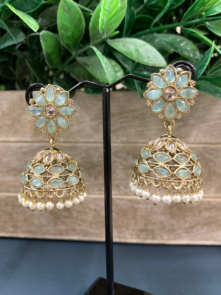 Kanika mini /chotu sa polki jhumki/ jhumka earring mint