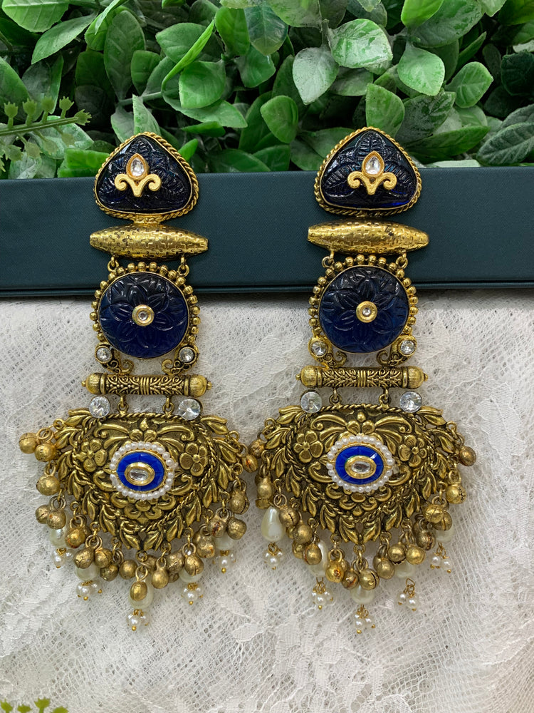 Gold plated chandbali long style earring