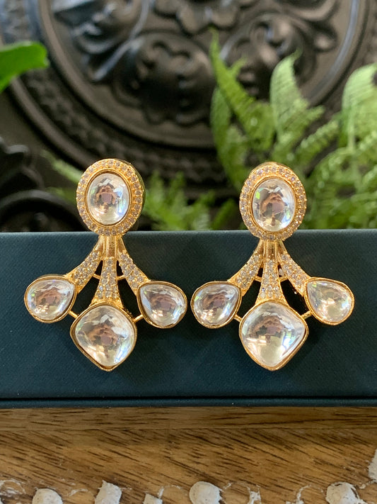 Mia moissanite Kundan stud earring