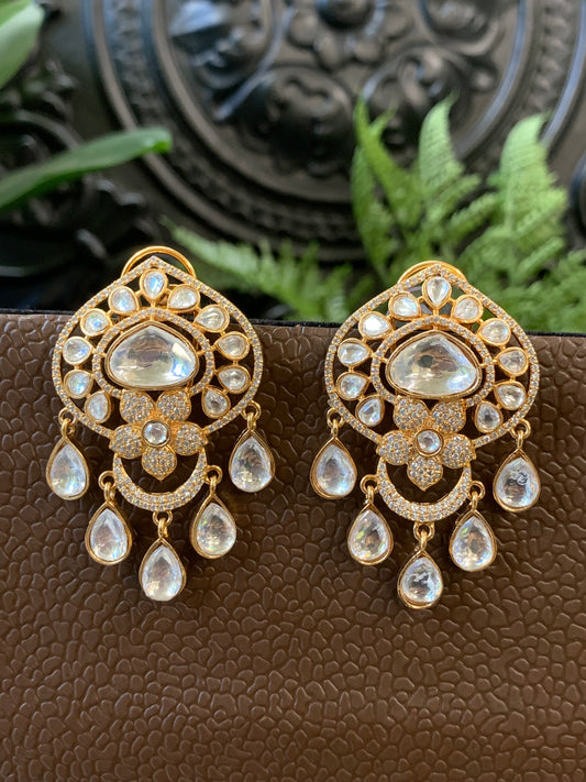 Mou moissanite Kundan stud earring