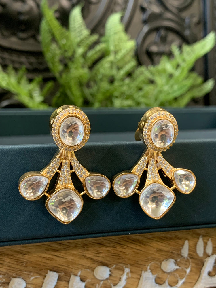 Mia moissanite Kundan stud earring