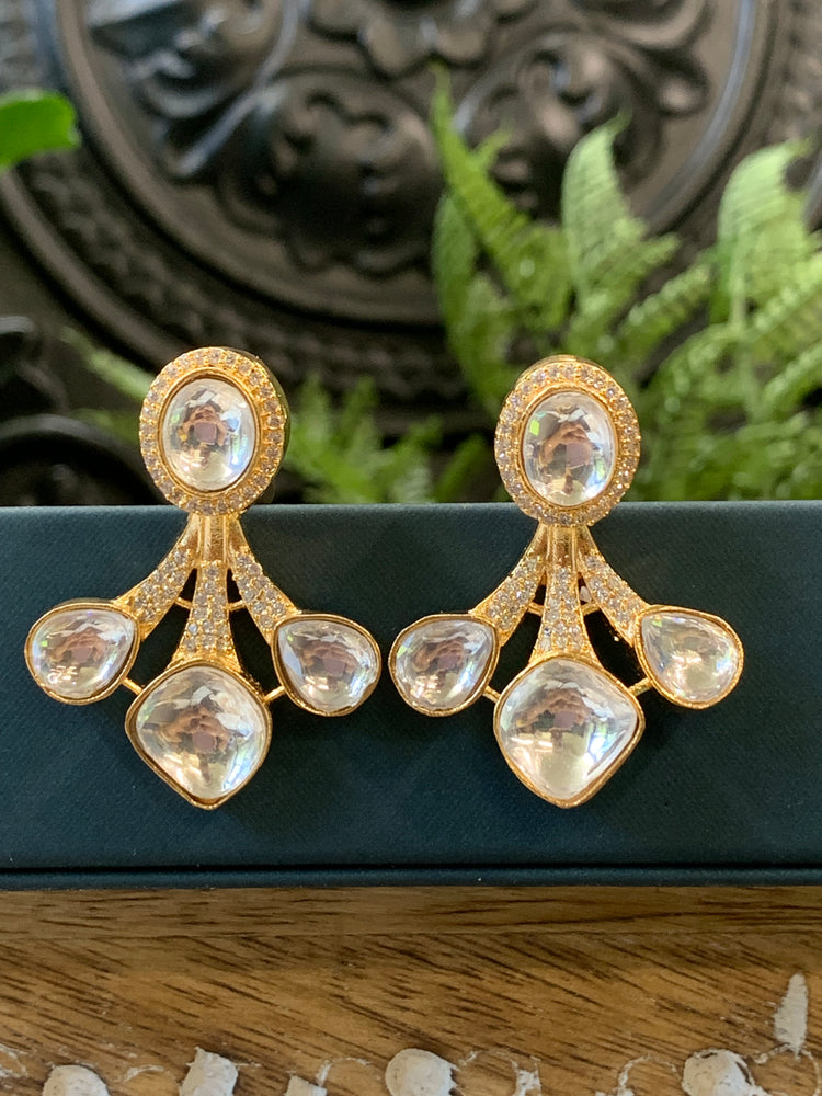 Mia moissanite Kundan stud earring