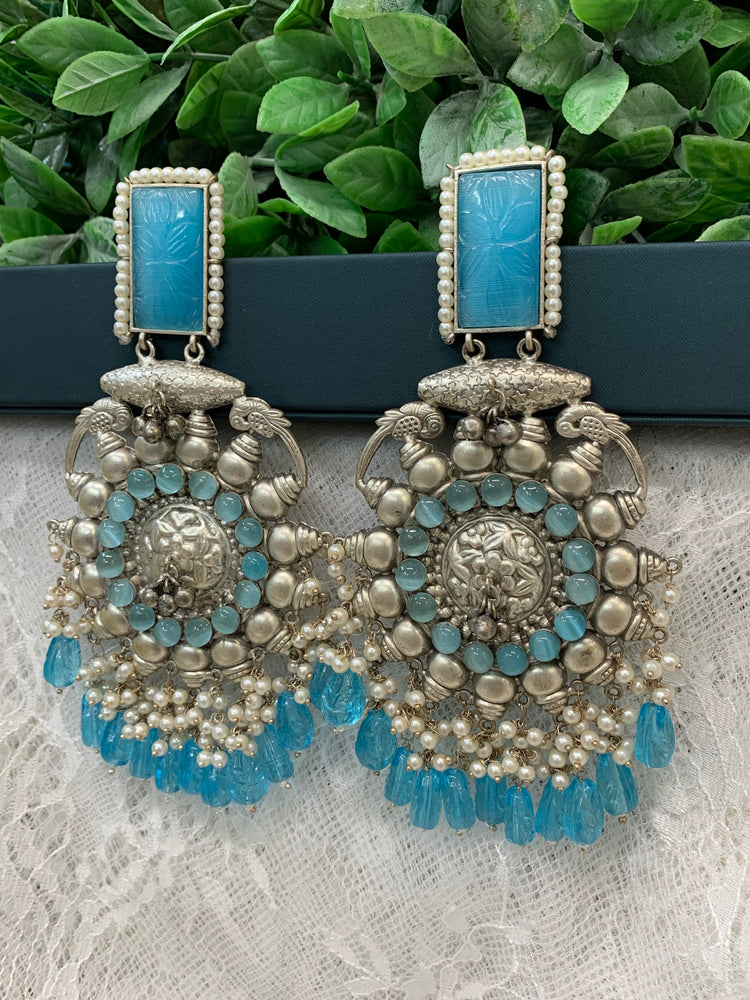 Silver replica oversize chandelier earring