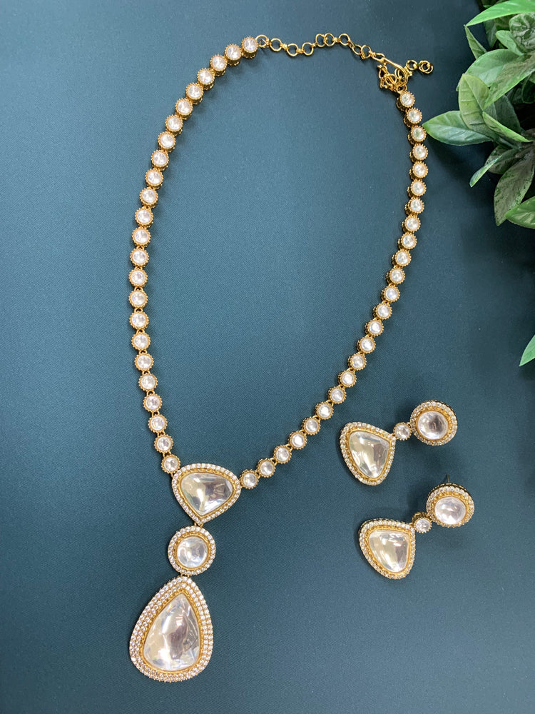 Jenna sabyasachi inspired moissanite kundan pendant necklace