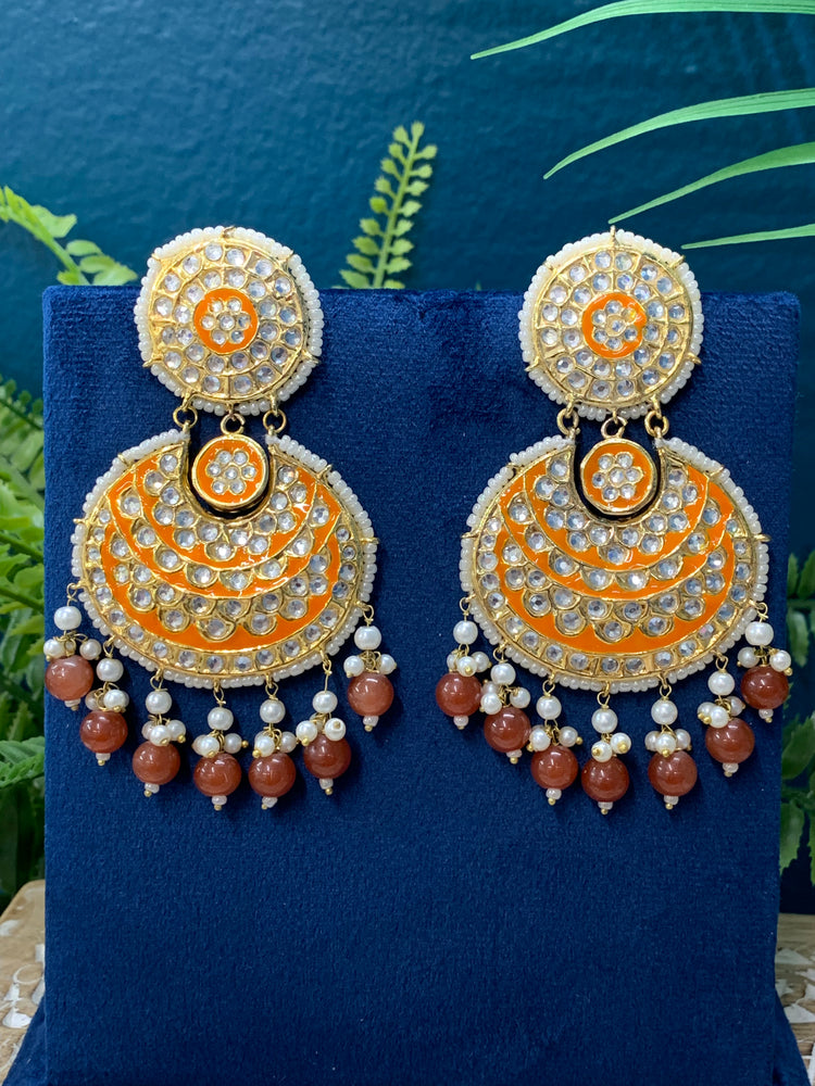 Gold Plated Indian Ethnic Tribal Jewelry Kundan Chandbali Earrings Jumka  Set | eBay