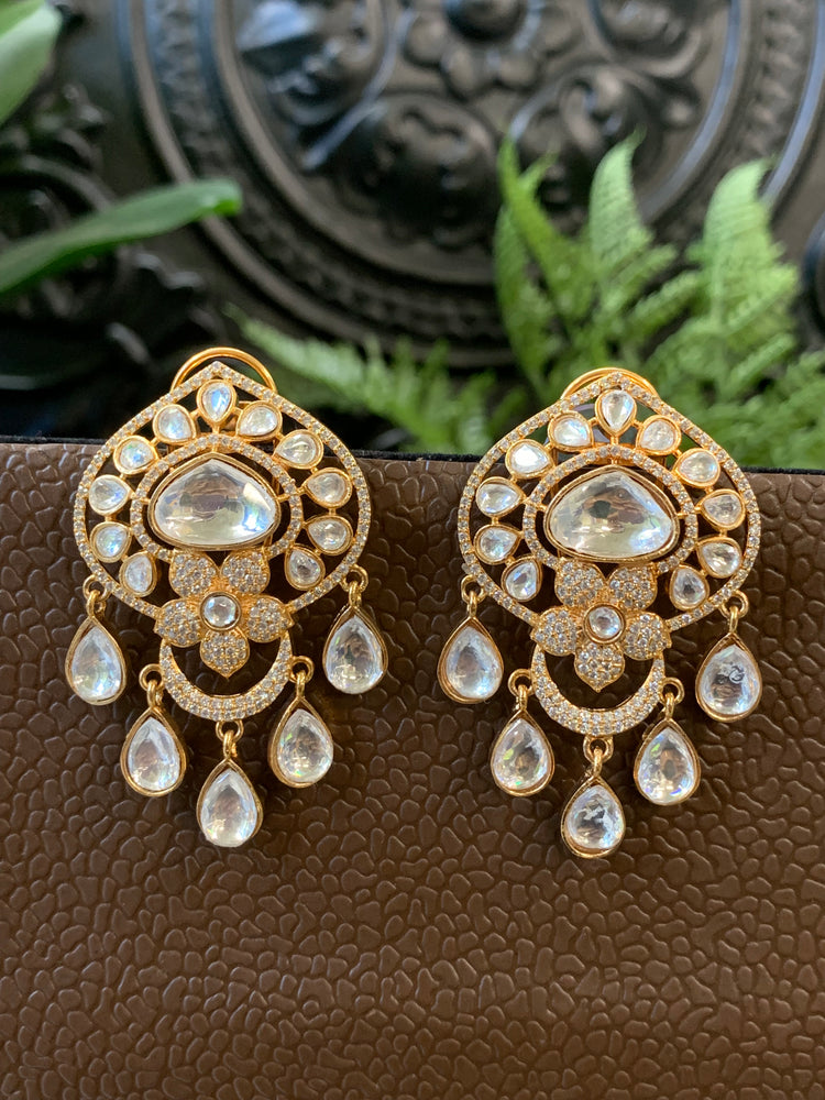 Mou moissanite Kundan stud earring