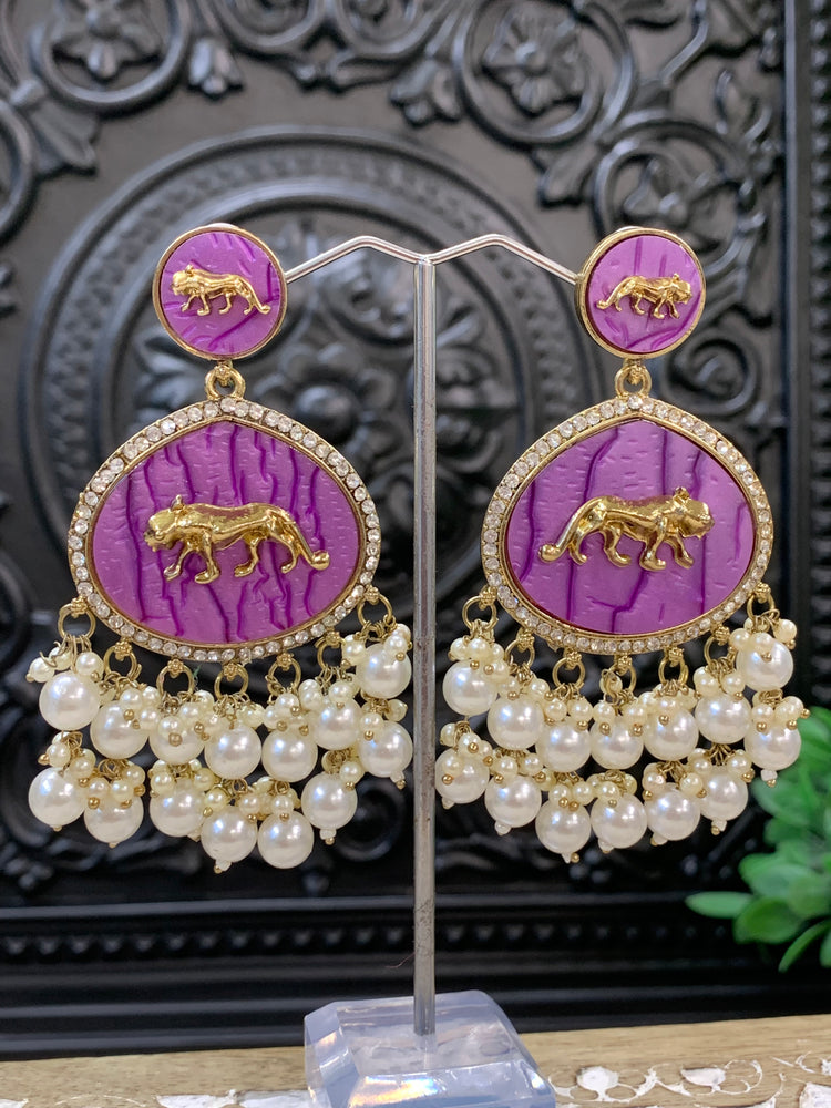 Sabyasachi inspired kundan earring tanna purple