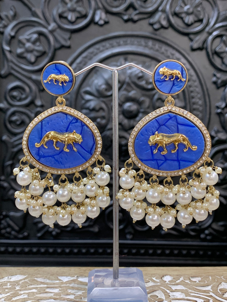 Sabyasachi inspired kundan earring tanna blue