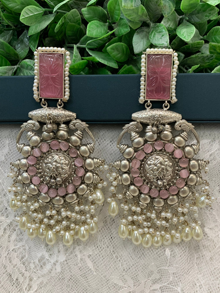 Silver replica oversize chandelier earring