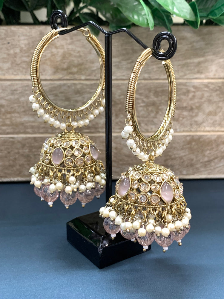 Shabana polki bali hoop jhumki/jhumka mauve