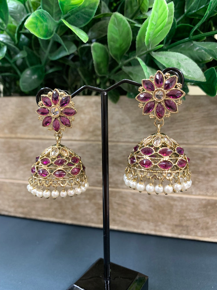 Kanika mini /chotu sa polki jhumki/ jhumka earring purple