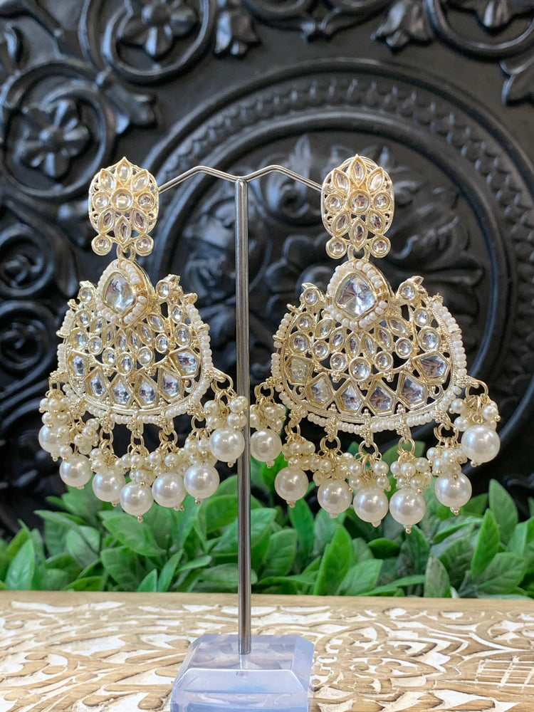 Berry kundan chandbali earring gold