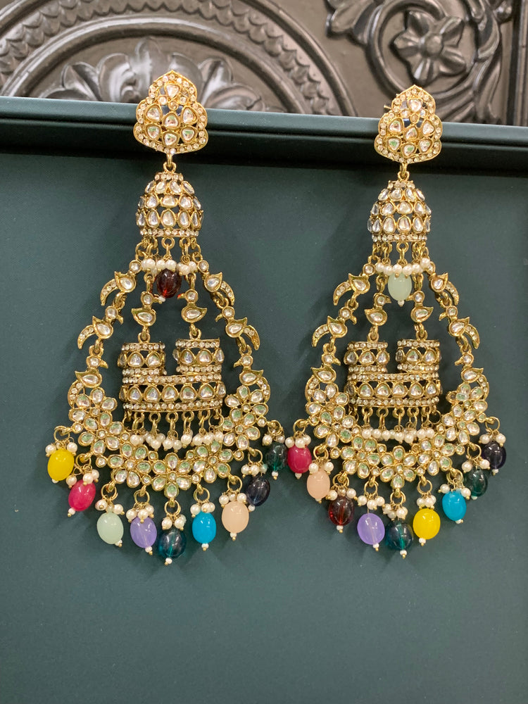 Nicole kundan fashion statement  earring set gold/multi