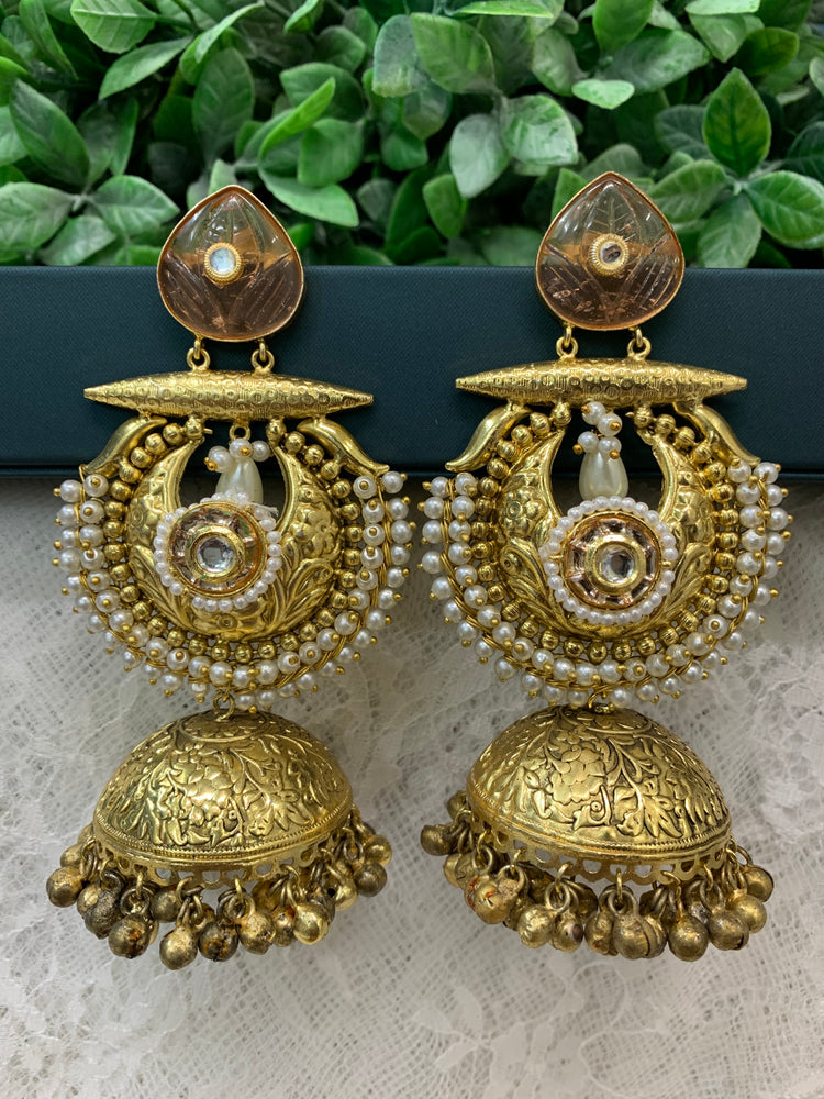 Gold plated jhumka earring