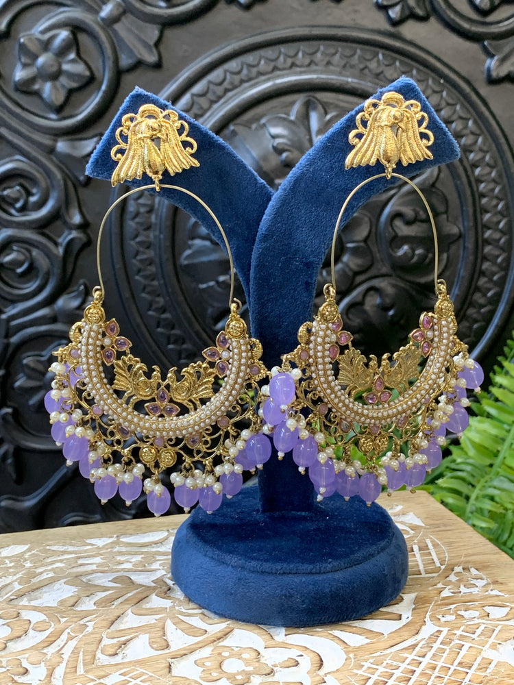 Sue fashion statement Chandbali earring lavender/lilac