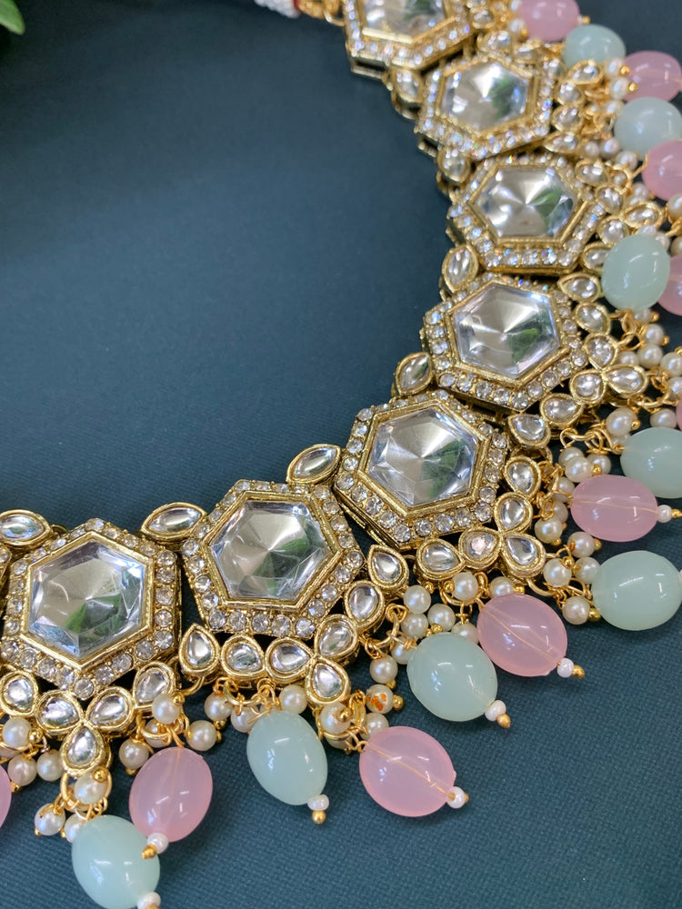 Anaya kundan choker / necklace pastel multi