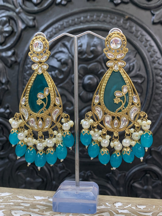 Salma kundan statement earring phirozi