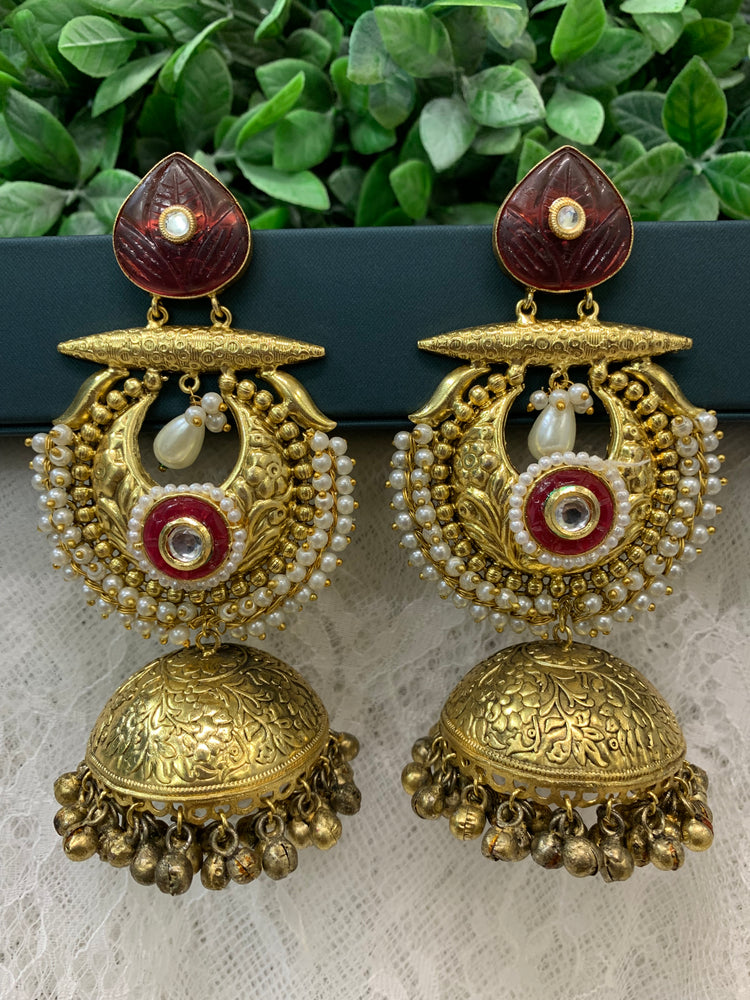 Gold plated jhumka earring