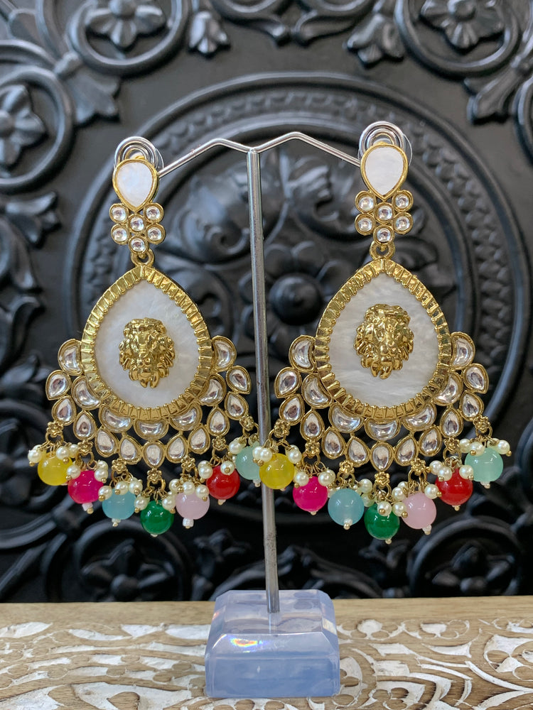 Sabyasachi inspired kundan earring tripti white pearl multi