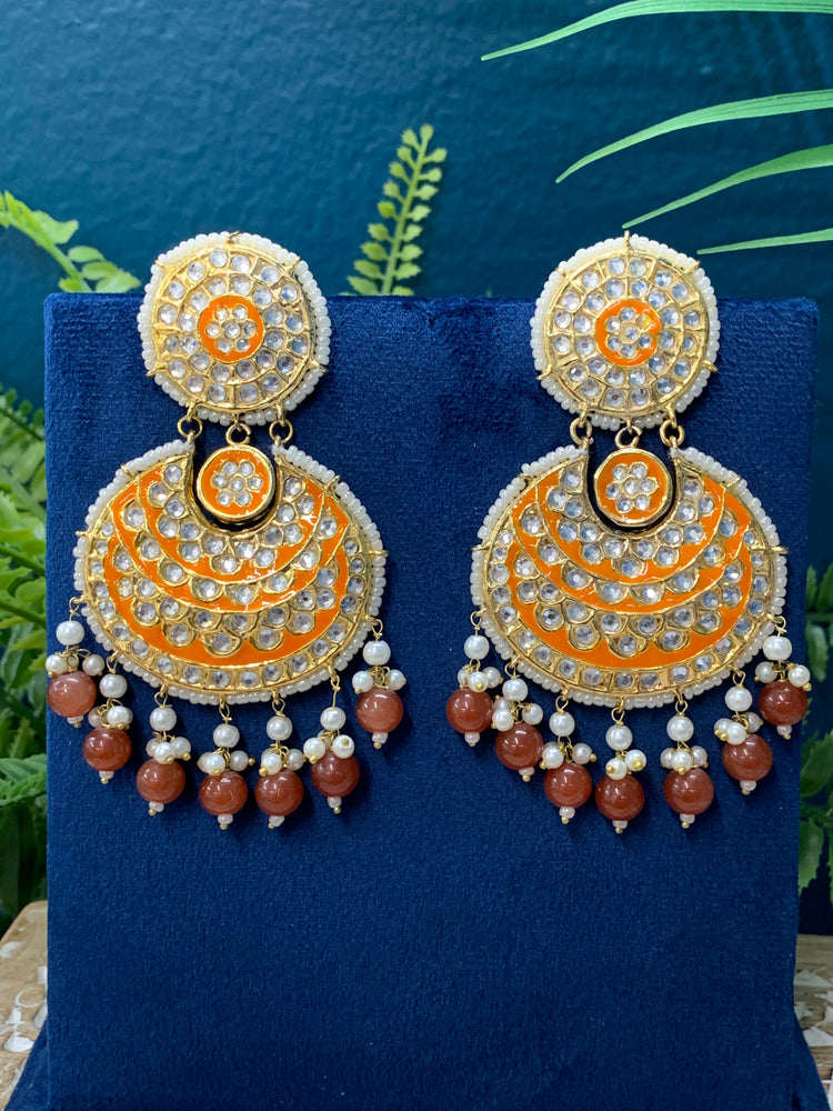 Pakistani multani /thappa kundan chandbali earring.