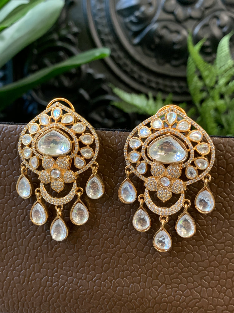 Mou moissanite Kundan stud earring