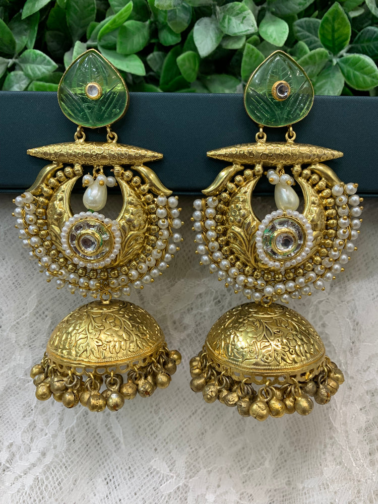 Gold plated jhumka earring