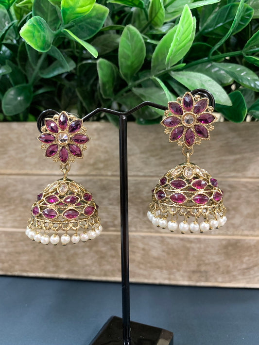 Kanika mini /chotu sa polki jhumki/ jhumka earring purple