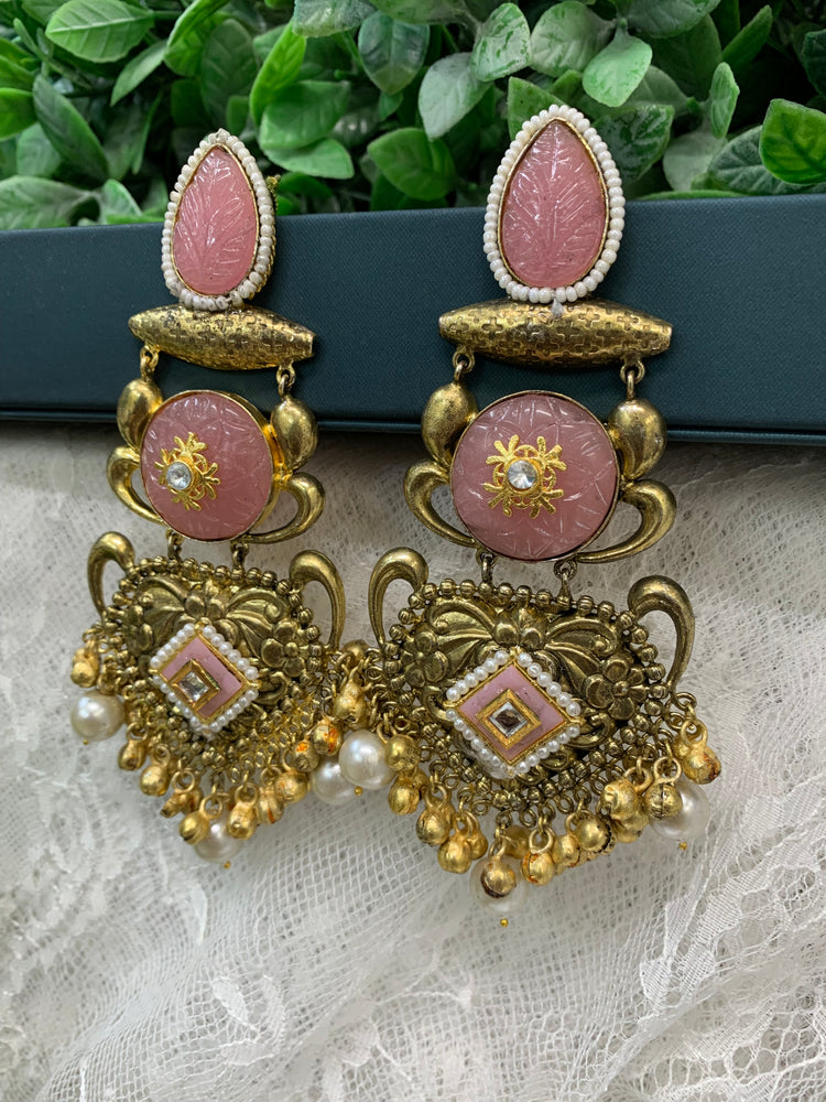 Gold plated chandbali style earring