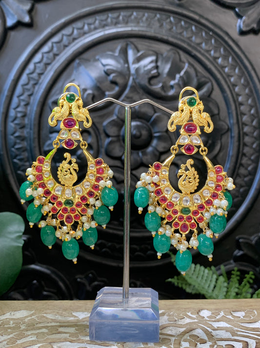 Aliya jadau kundan Chandbali earring Sabyasachi inspired