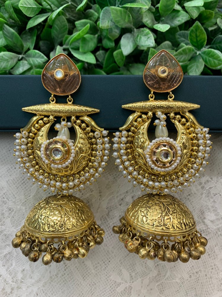 Gold plated jhumka earring