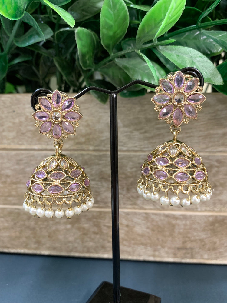 Kanika mini /chotu sa polki jhumki/ jhumka earring lavender / lilac