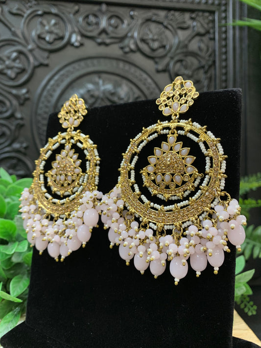 Laila Chandbali fashion statement earring pink