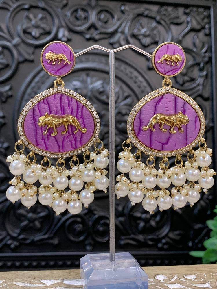 Sabyasachi inspired kundan earring tanna purple