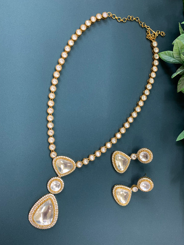 Jenna sabyasachi inspired moissanite kundan pendant necklace