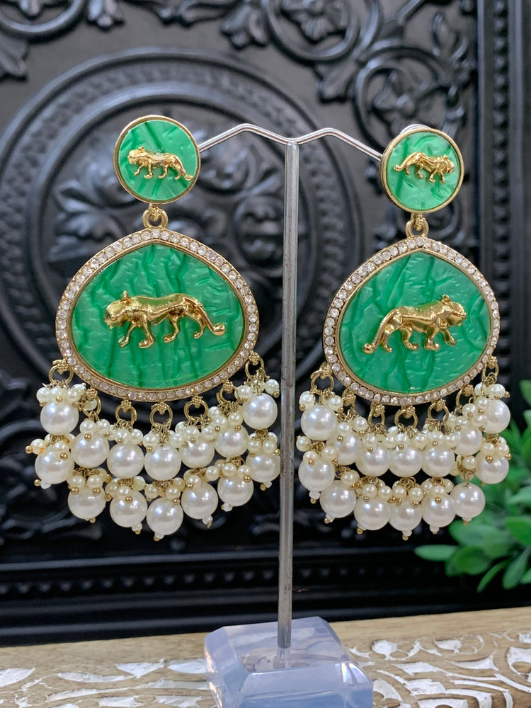 Sabyasachi inspired kundan earring tanna Apple green