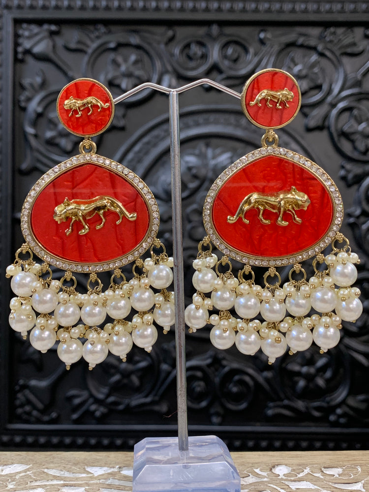 Sabyasachi inspired kundan earring tanna mandarin orange