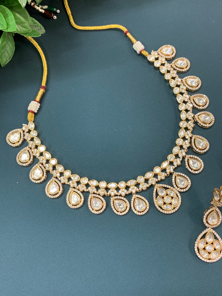 Ellen Tyaani kundan necklace set pink